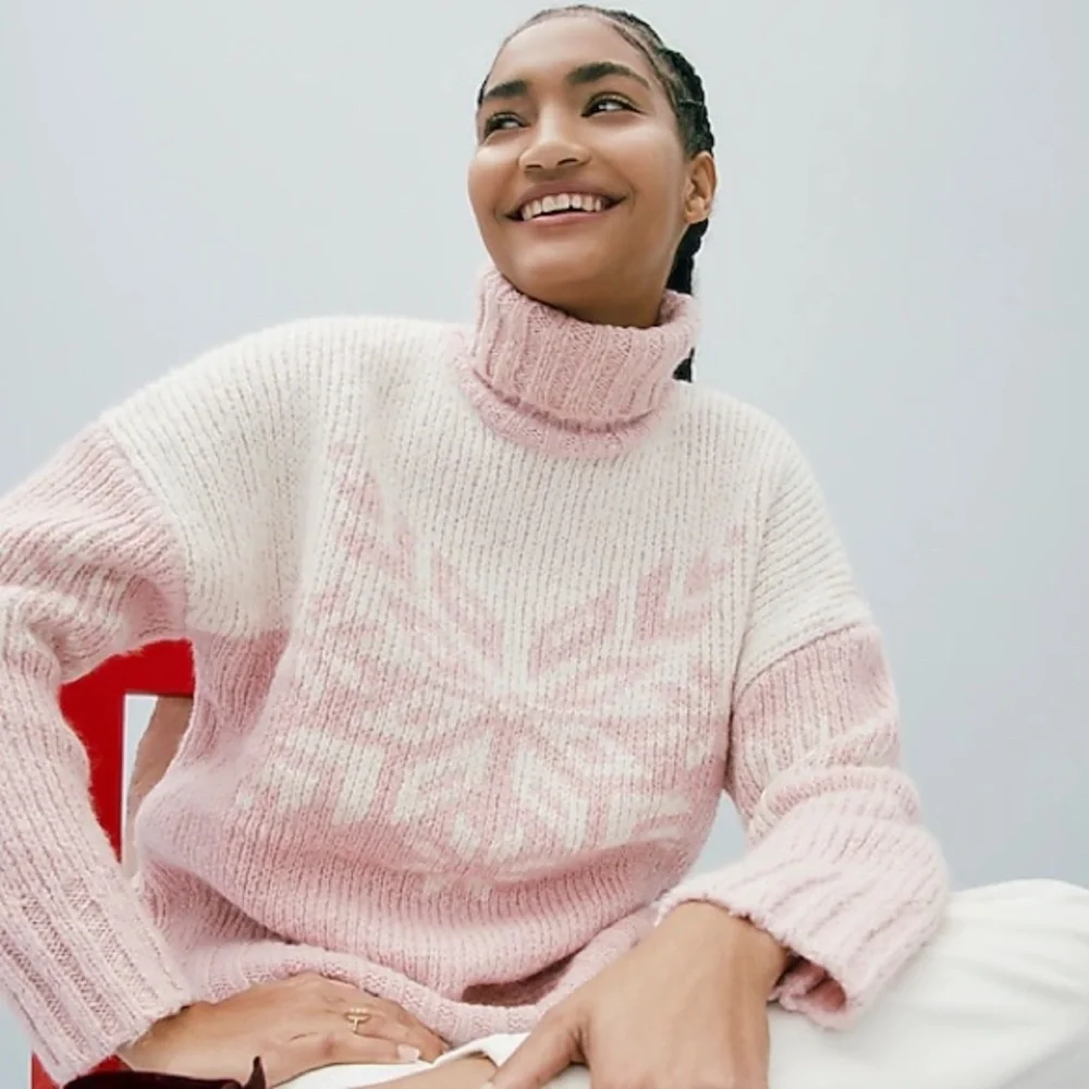 J.Crew Snowflake turtleneck sweater